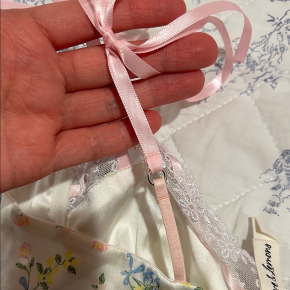 For Love And Lemons Floral Lace Bralette - White and Pink - Picture 3 of 7
